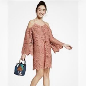 Xhilaration cold shoulder lace mini rust mauve Spring Valentine’s dress size S